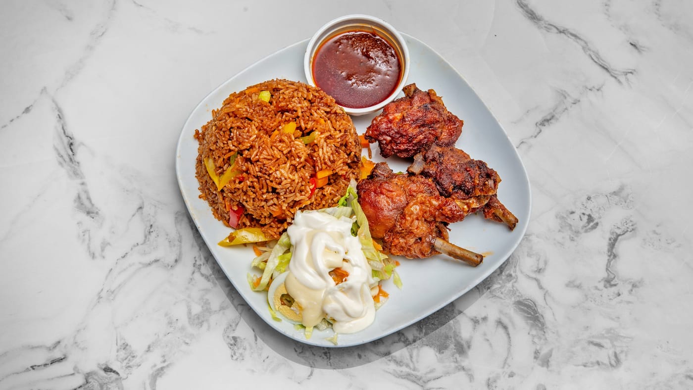 Meat and vegetable jollof